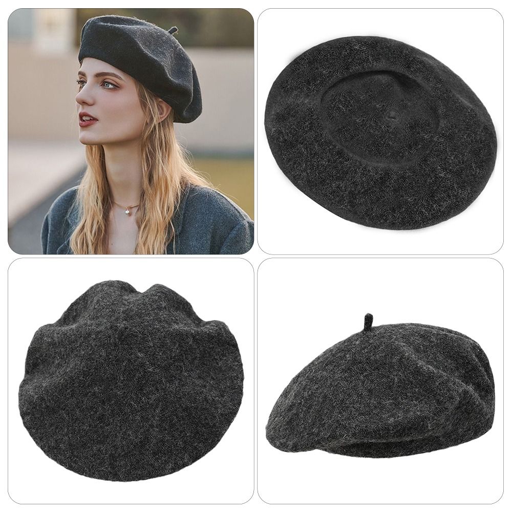 Beret French Wool - Berets Hat Autumn Winter Warm Wool
