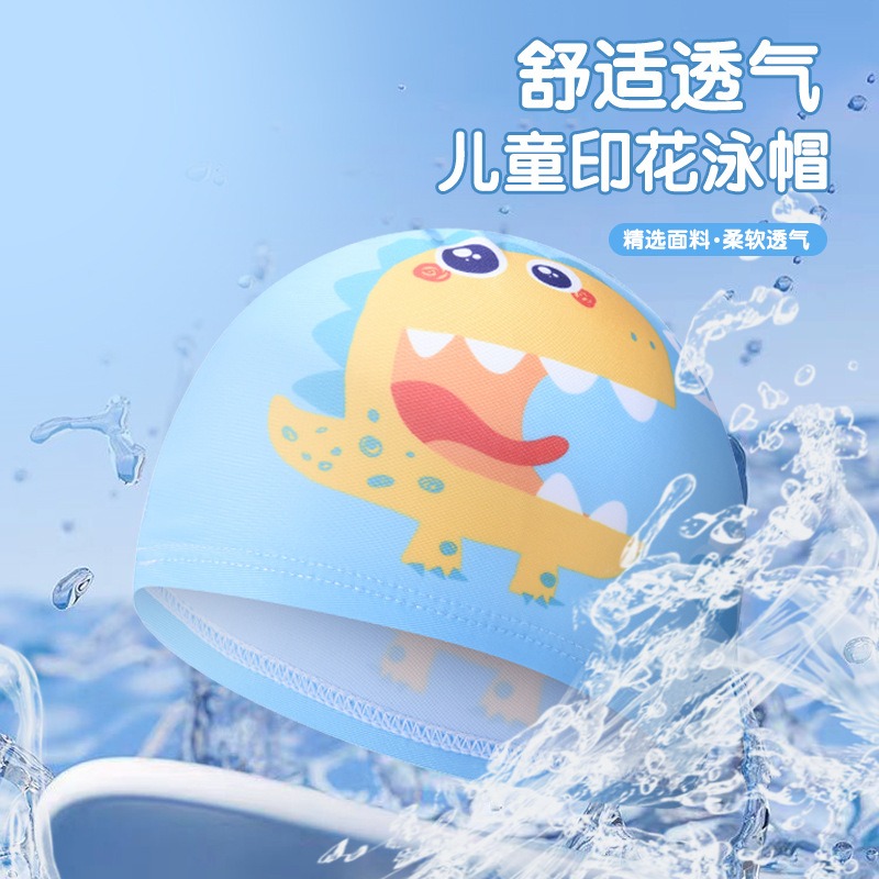 Cute Dinosaur Print Kids Swim  - Swim Hat Silicone reseña y precio