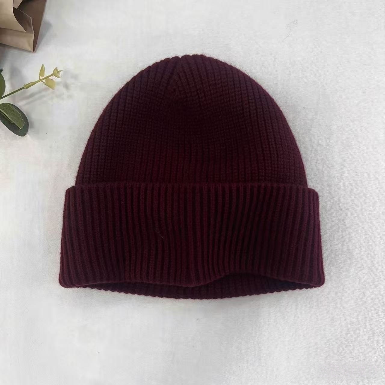 Navy Blue Ribbed Knit Thermal  - Beanie Cuffed Knit reseña y precio