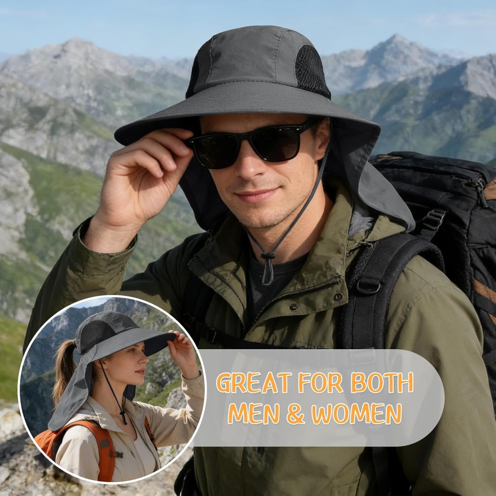 Sun Hat for Men Women with Nec - Sun Hat Wide Brim reseña y precio