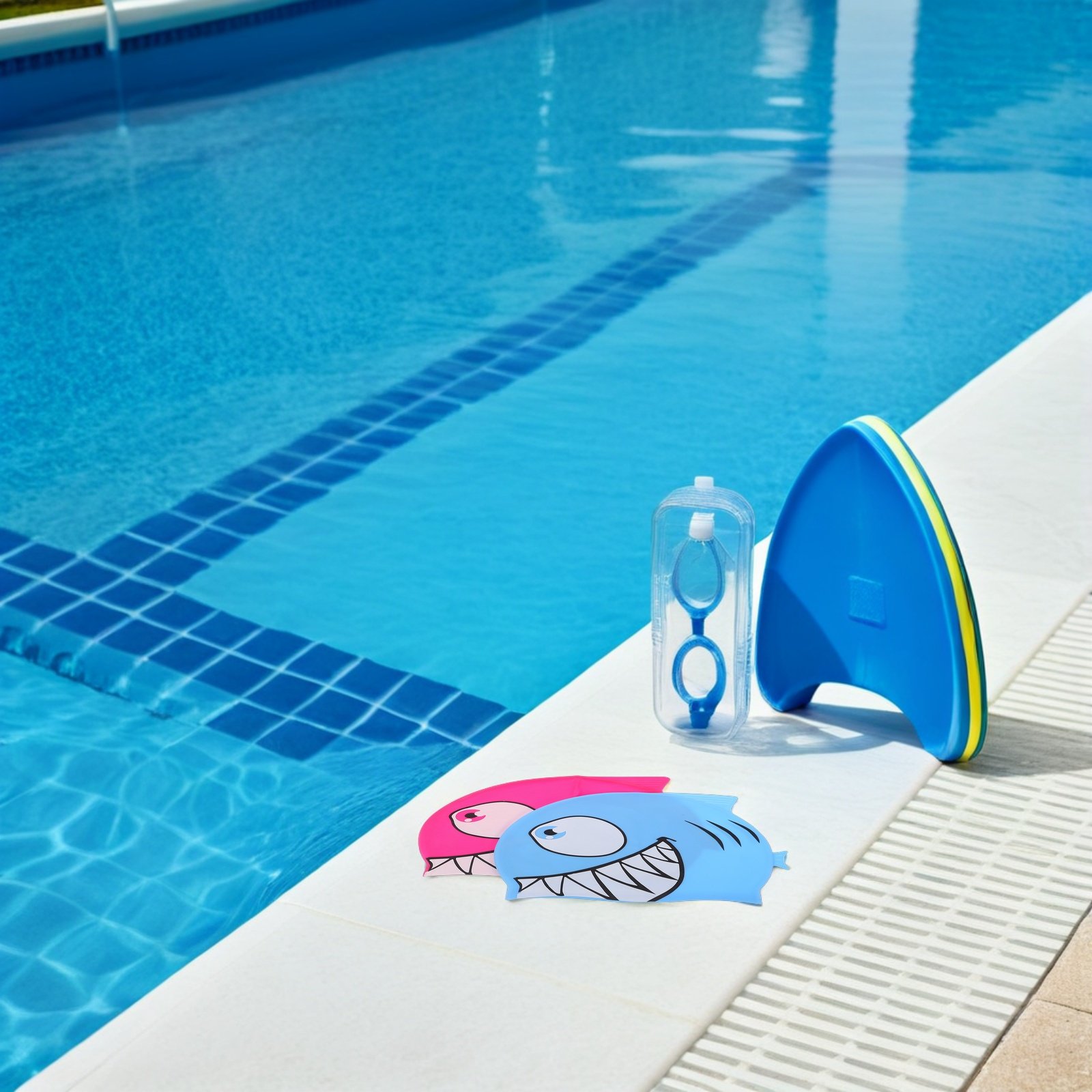 2Pcs Kids Fish Pattern Silicon - Swim Hat Silicone reseña y precio
