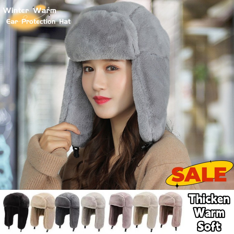 New Winter Warm Thick Plush Bo - Trapper Hat Ear Flap reseña y precio