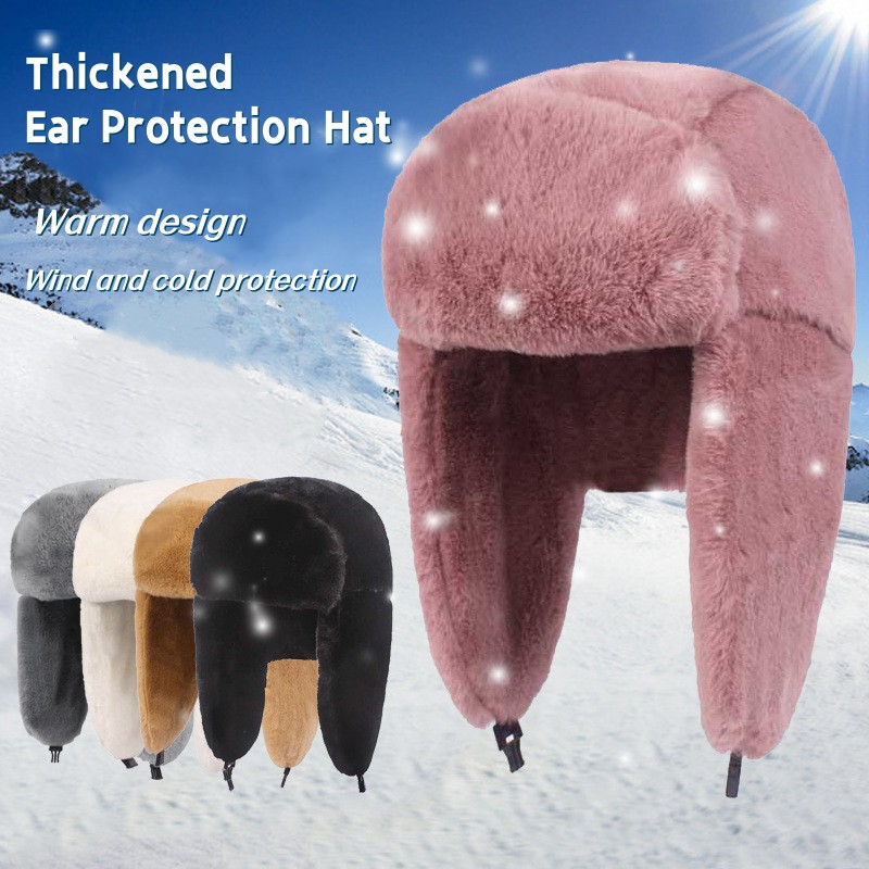 New Winter Warm Thick Plush Bo - Trapper Hat Ear Flap reseña y precio