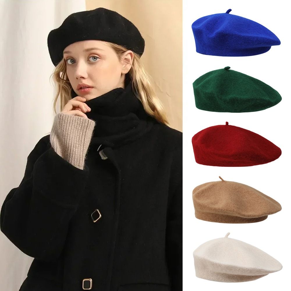 Berets Hat Autumn Winter Warm  - Beret French Wool reseña y precio