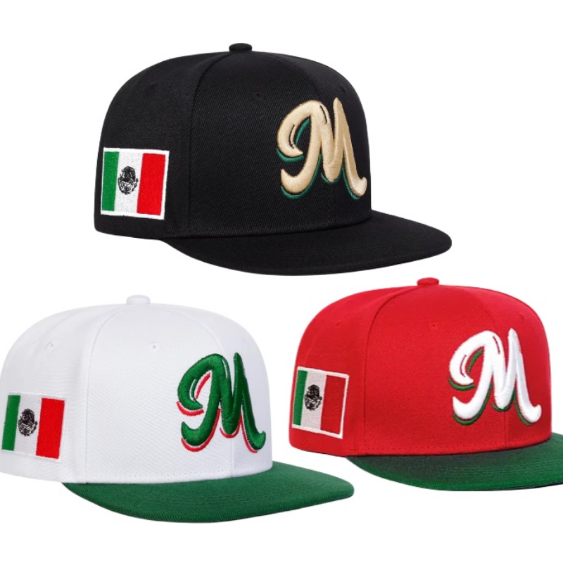 M Letter Embroidered Snapback  - Snapback Hat Flat reseña y precio