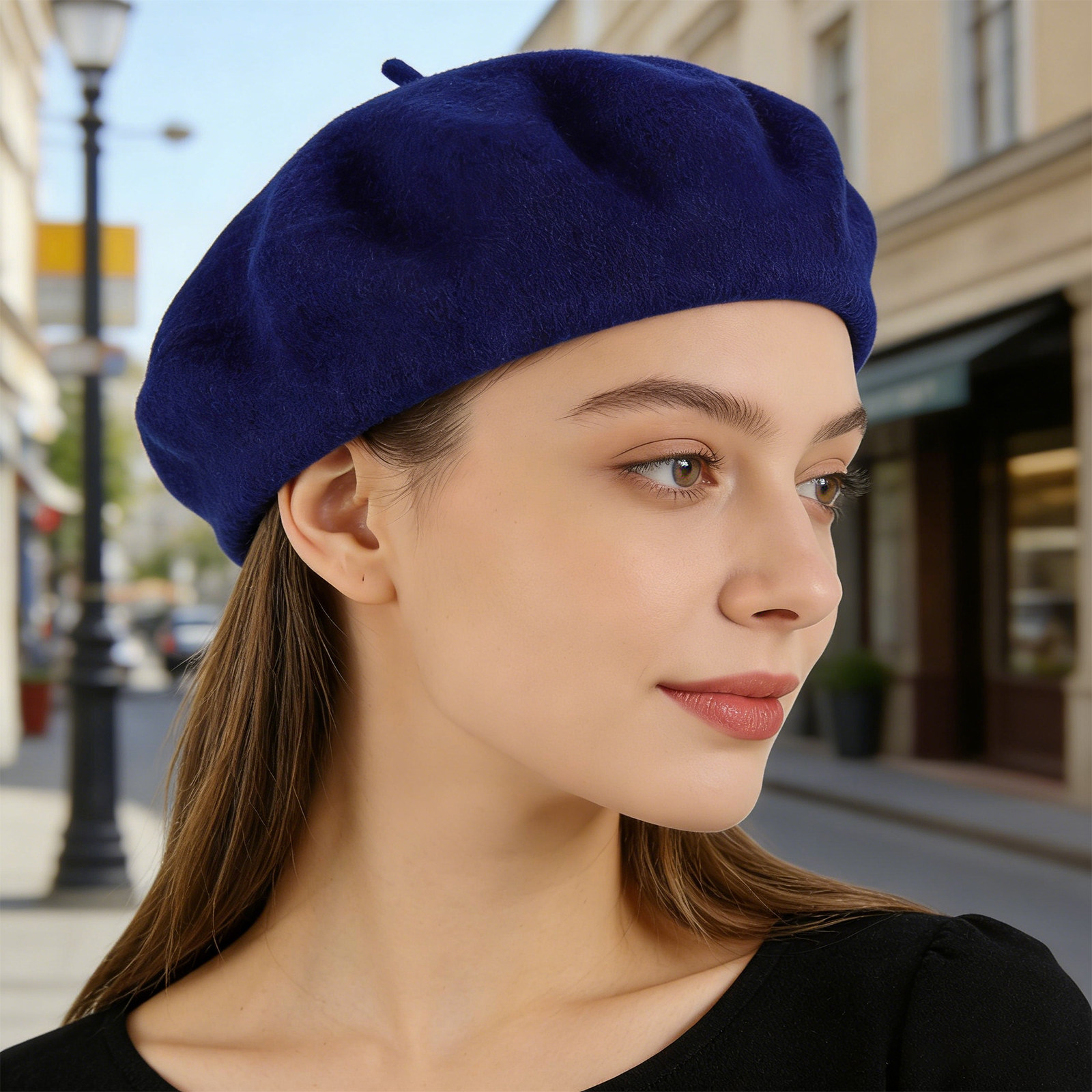 French Beret Hat for Women Nav - Beret French Wool reseña y precio