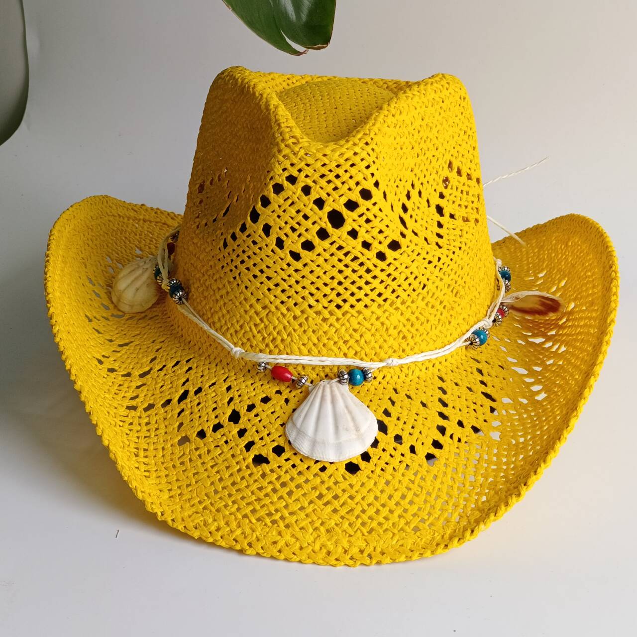 Bright yellow Cowboy Straw Hat - Cowboy Hat Straw reseña y precio