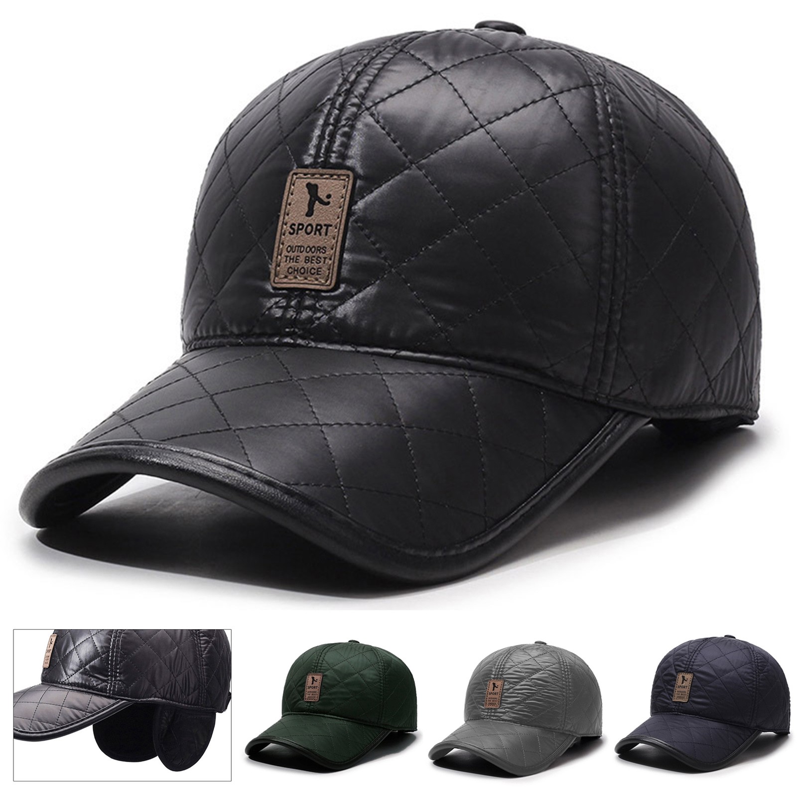 Winter Men PU Baseball Cap War - Winter Trapper Hat reseña y precio