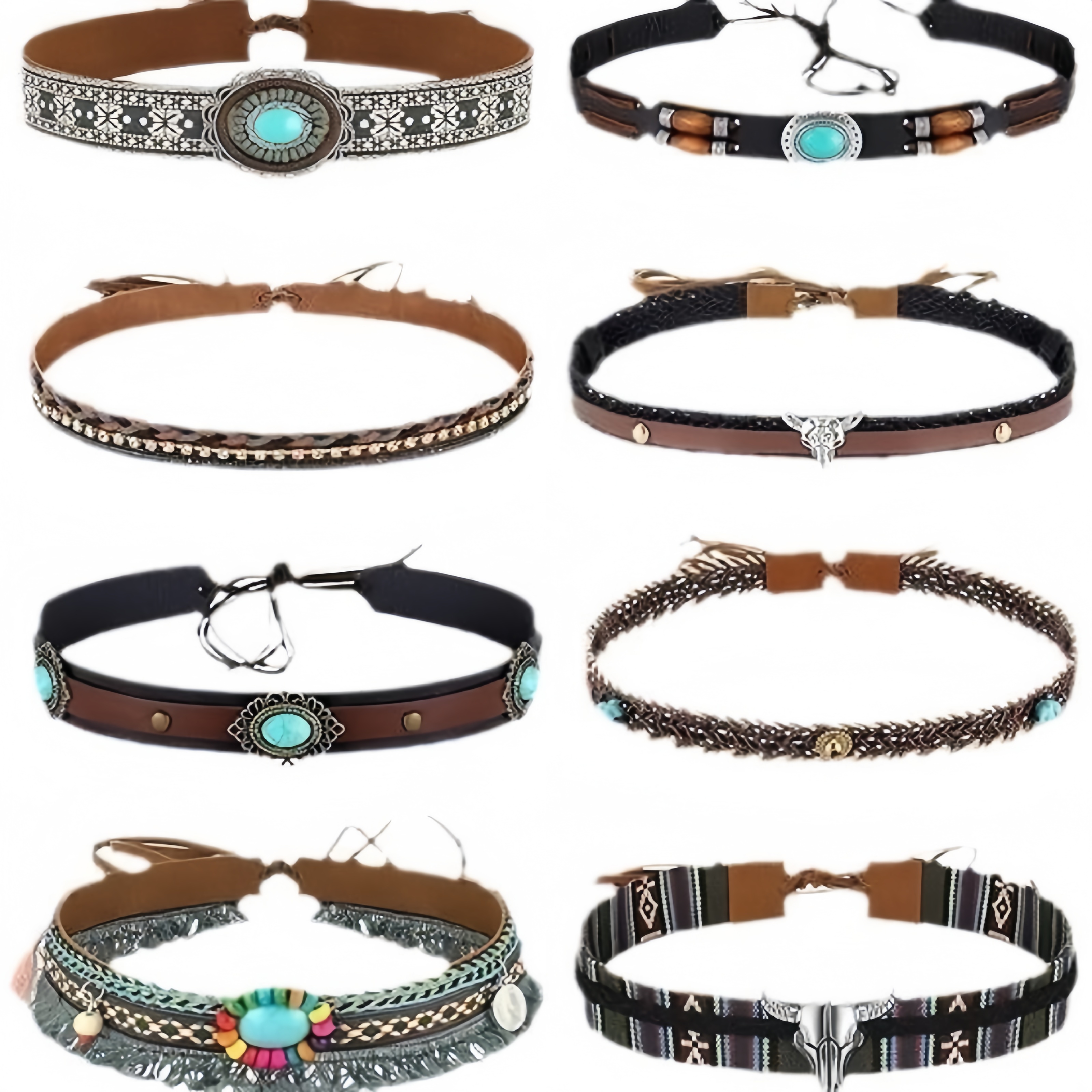 Retro Ethnic Style Belt, Headb - Cowboy Hat Straw reseña y precio