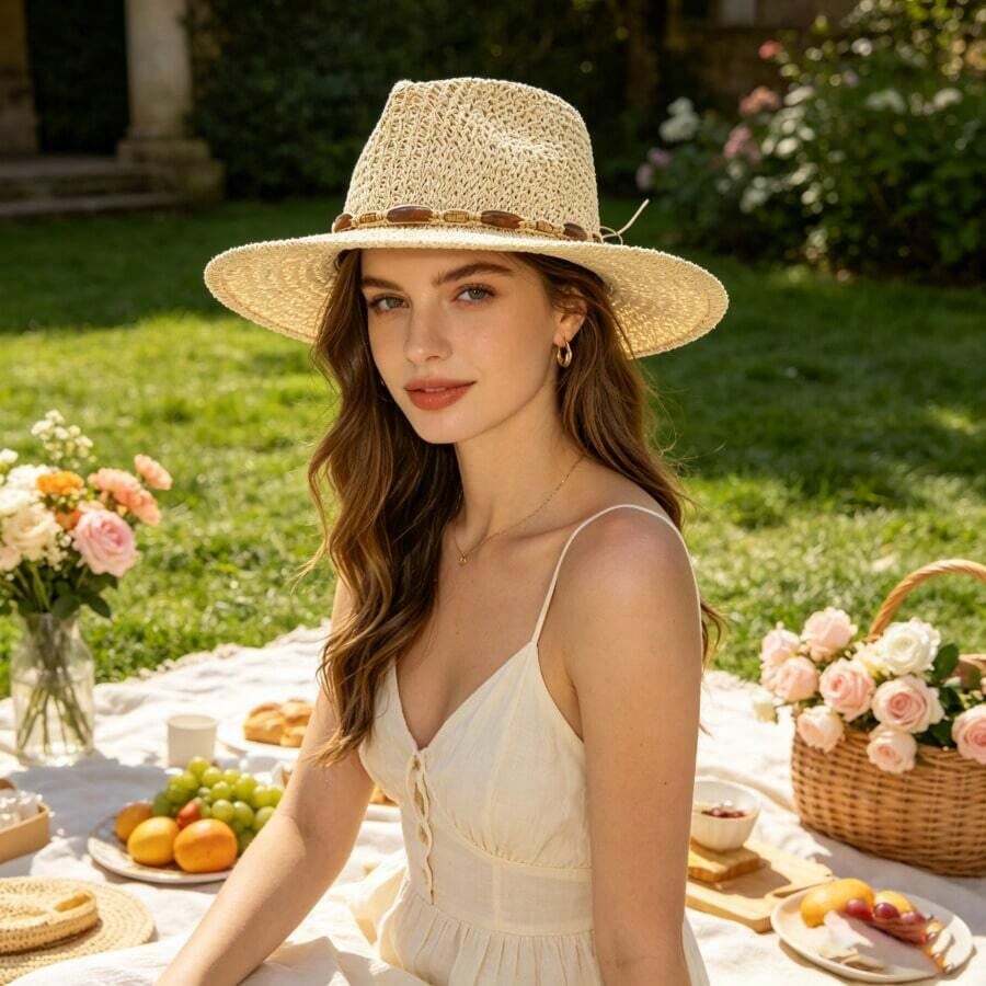Wide Brim Straw Hat For Women  - Sun Hat Wide Brim reseña y precio
