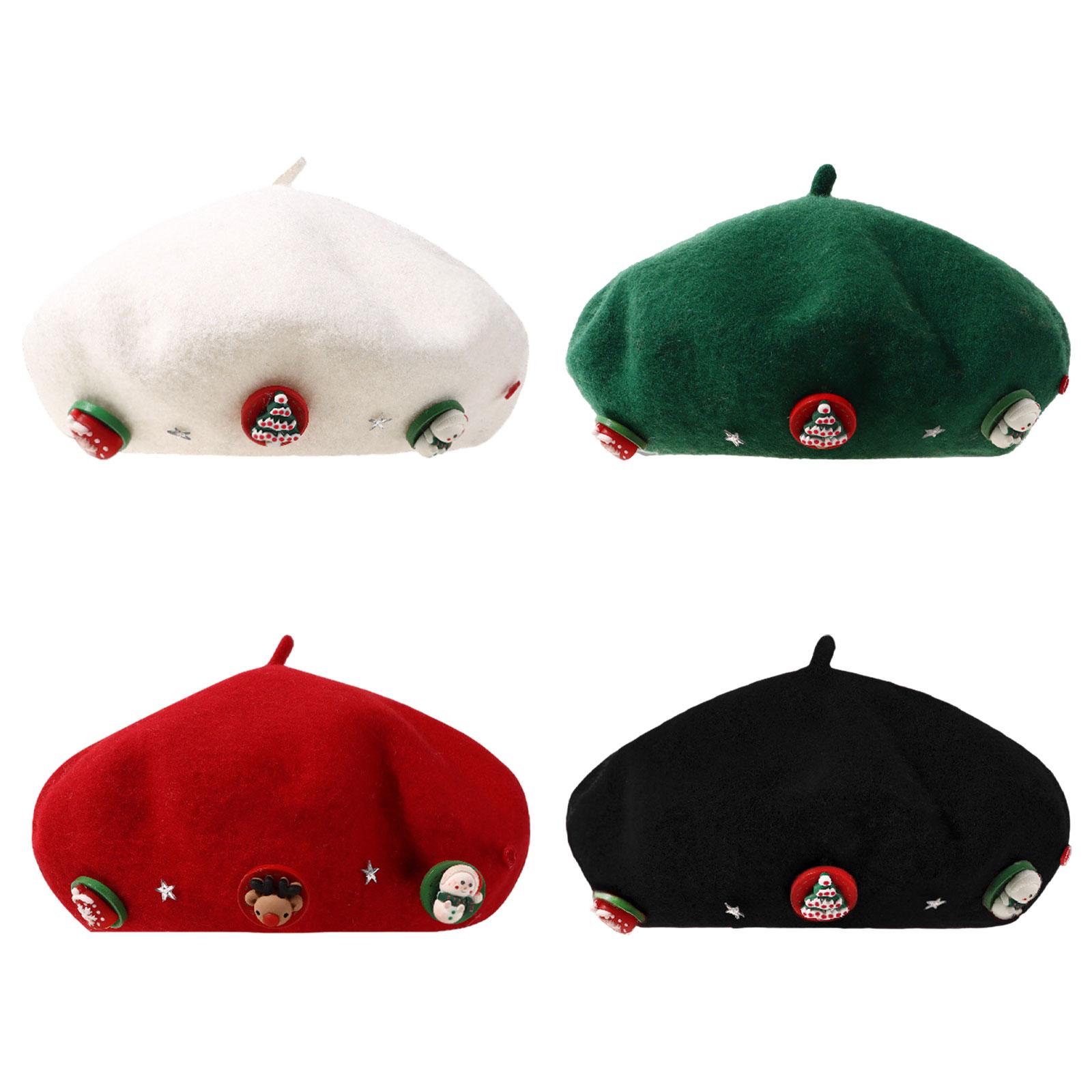 Christmas Beret Hat Women with - Beret French Wool reseña y precio