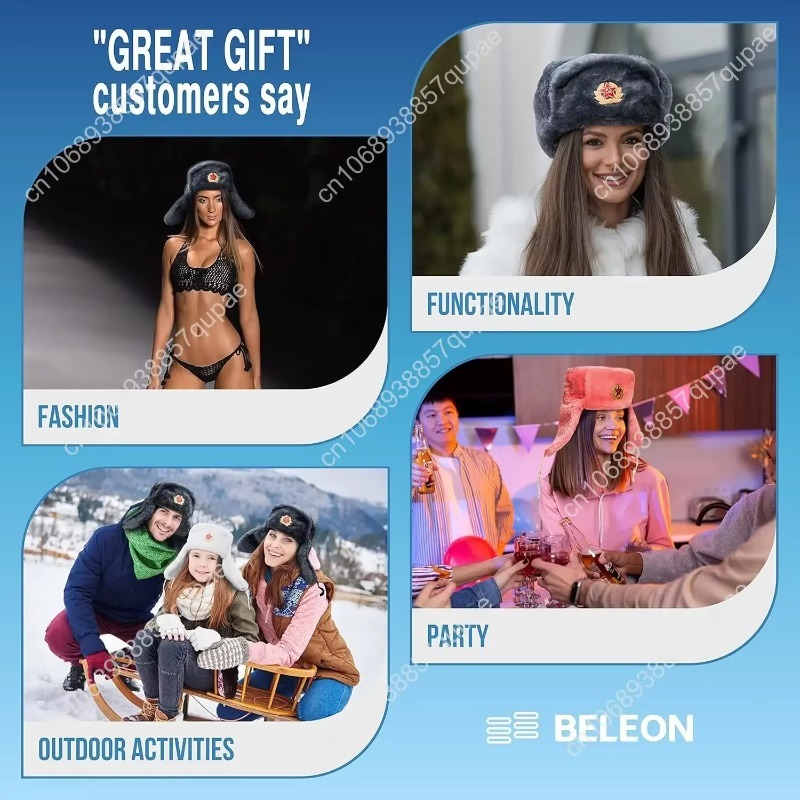 BELEON Ushanka Russian Fur Hat - Winter Trapper Hat reseña y precio
