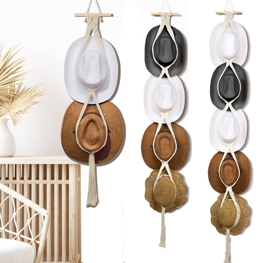 Bohemian Macrame Hat Hanger Ha - Sun Hat Wide Brim reseña y precio