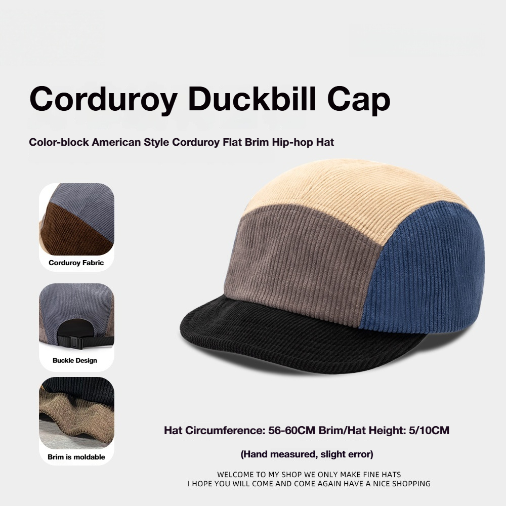 Unisex Vintage Color Block Cor - Corduroy Cap 5 Panel reseña y precio