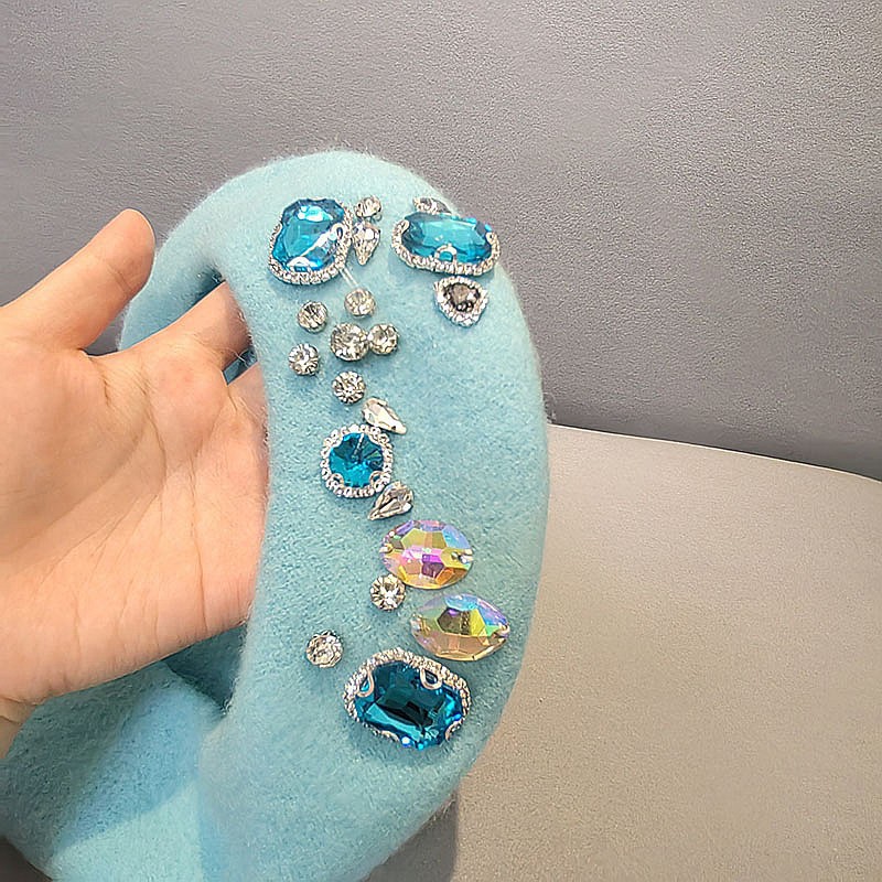 French Beret Thick Rhinestone  - Beret French Wool reseña y precio