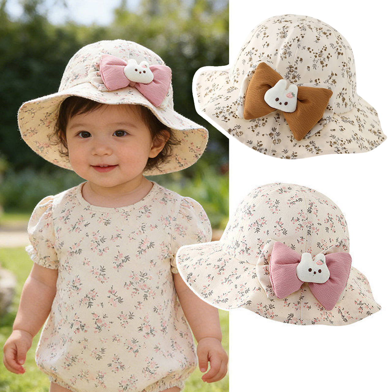 Baby Ruffle Brim Basin Cap Spr - Bucket Hat Cotton reseña y precio