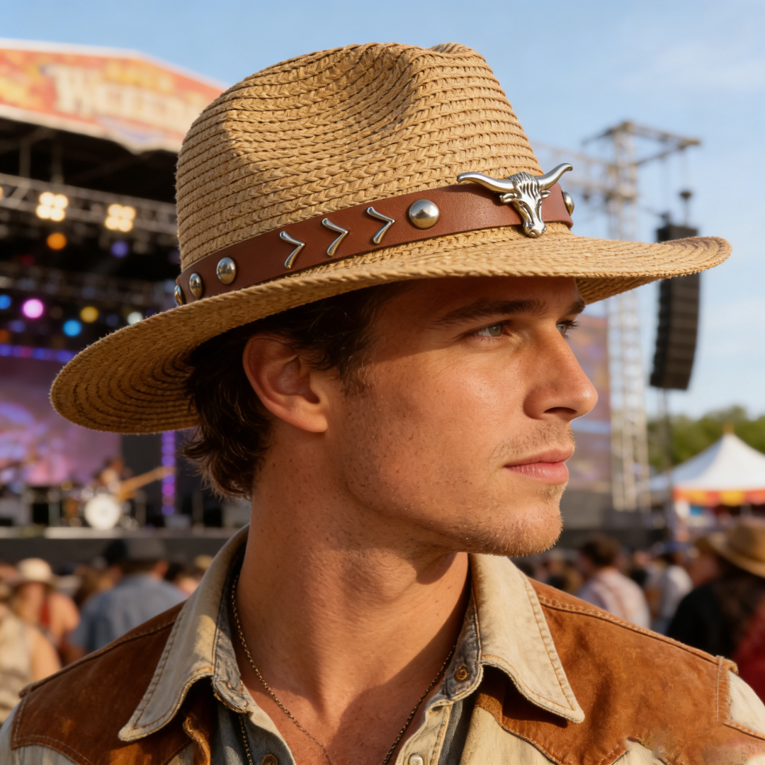 Vintage Straw Western Cowboy H - Cowboy Hat Straw reseña y precio