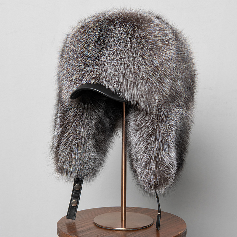 100% Real Fox Fur Hats Women's - Trapper Hat Ear Flap reseña y precio