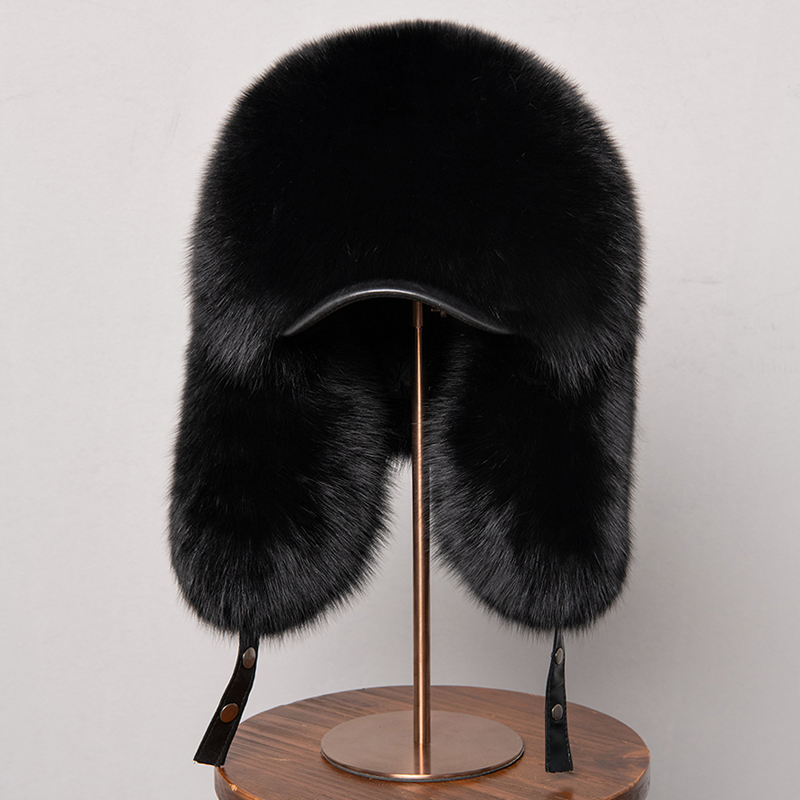 100% Real Fox Fur Hats Women's - Trapper Hat Ear Flap reseña y precio