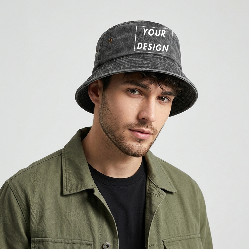 Custom Washed Vintage Bucket H - Bucket Hat Cotton reseña y precio