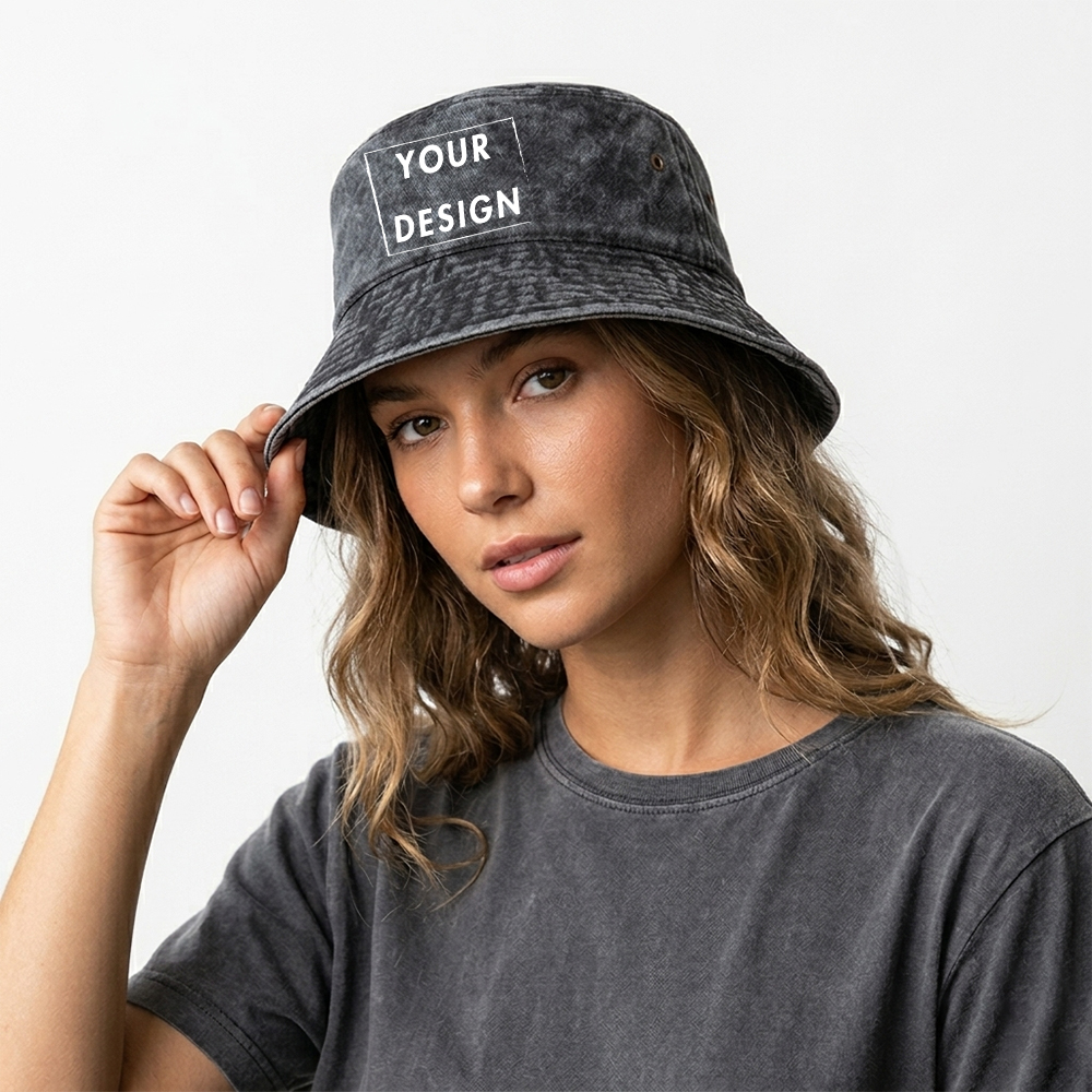 Custom Washed Vintage Bucket H - Bucket Hat Cotton reseña y precio