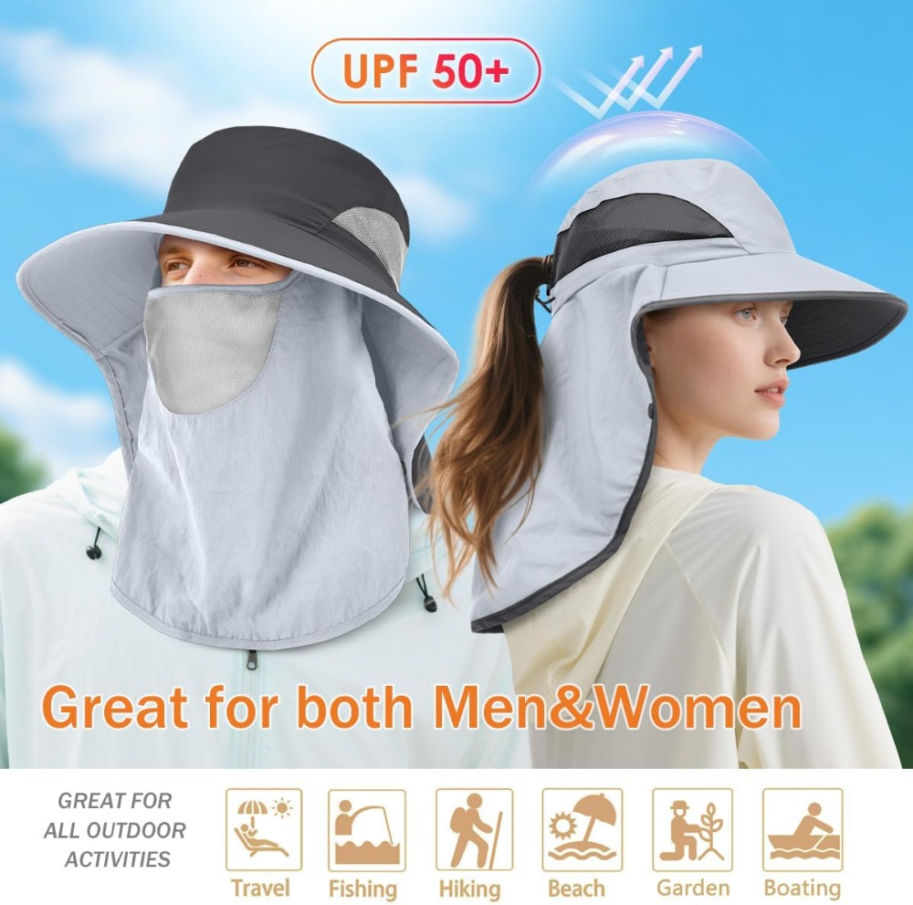 Men&Women Wide Brim Fishing Po - Sun Hat Wide Brim reseña y precio